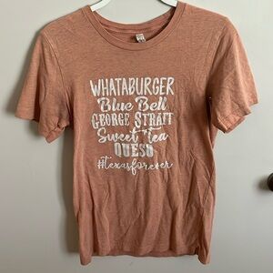 Light pink shirt, very soft, Texas forever shirt